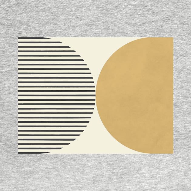 Half Circle Stripes - Gold Black by moonlightprint